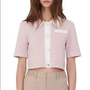 NWOT Maje Pale Pink Cropped Cardigan Top